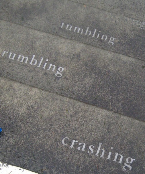 crashing rumbling tumbling