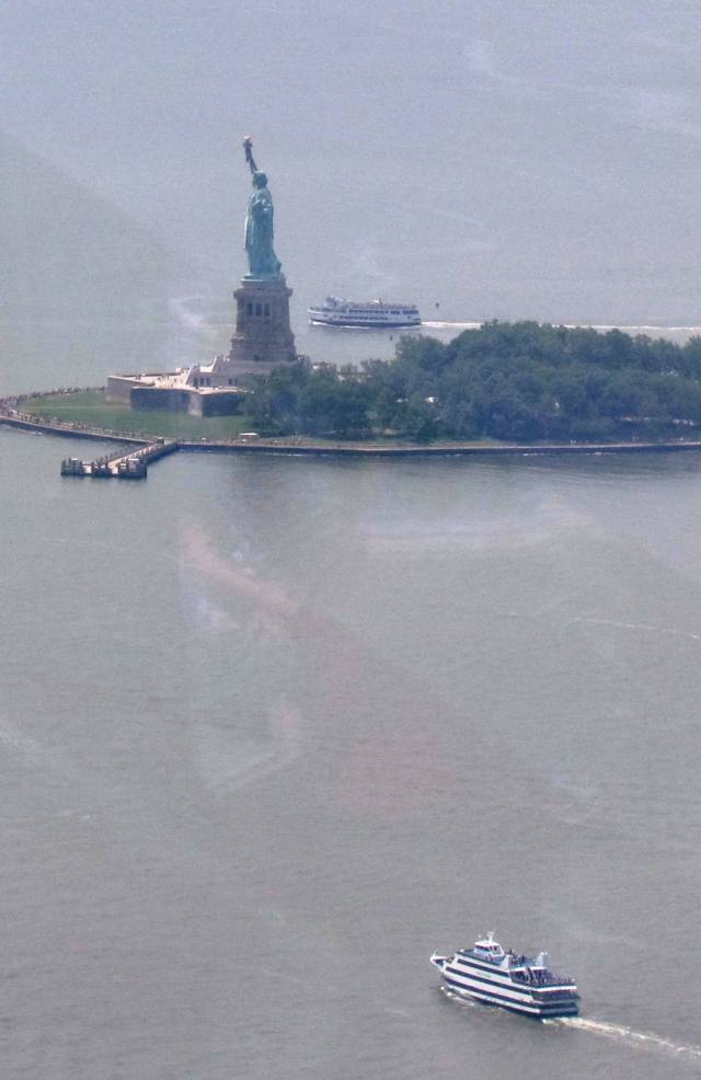 Statue of Liberty from One World Observatory 2015