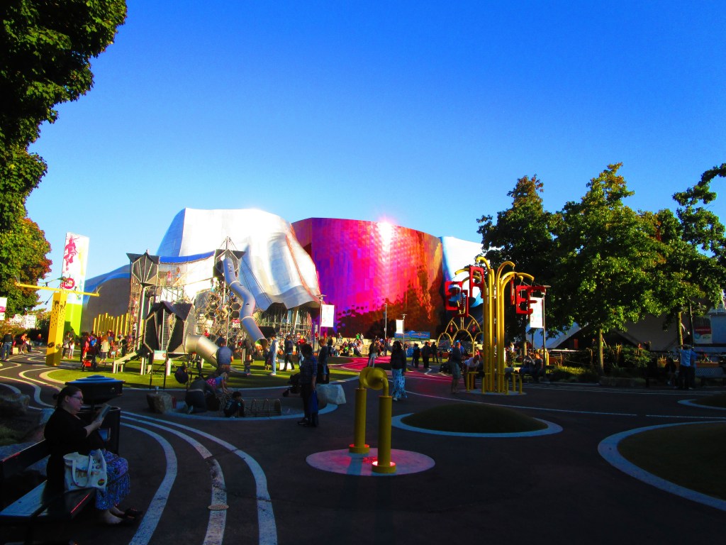 The MoPop Museum in Seattle as seen from The Pavilion 